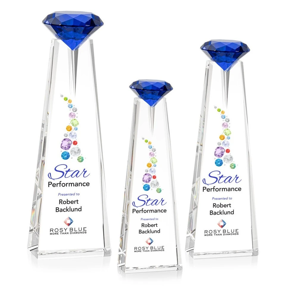Blue Crystal Diamond Trophy