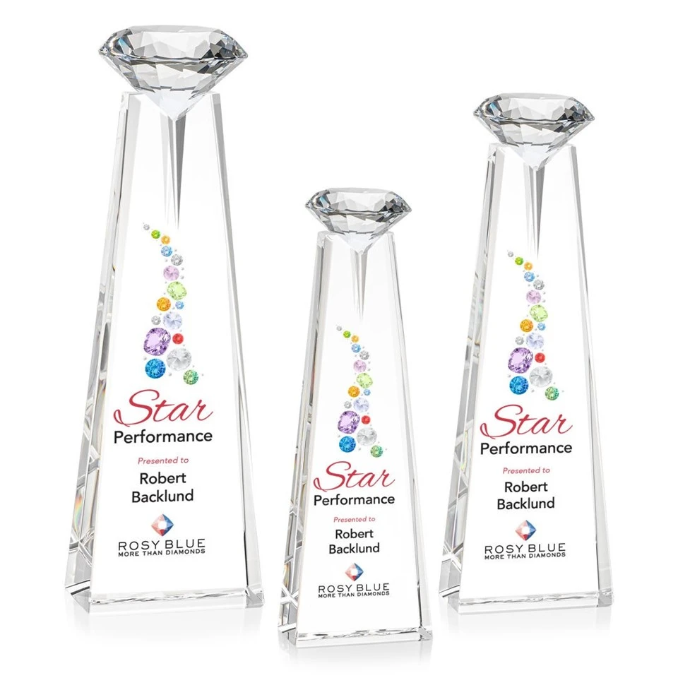 High Quality Crystal Diamond Trophy