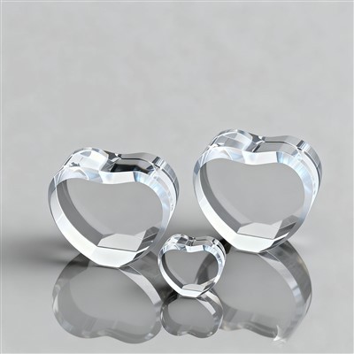 Igihembo Cyubusa Cyuzuye Crystal Umutima Igihembo